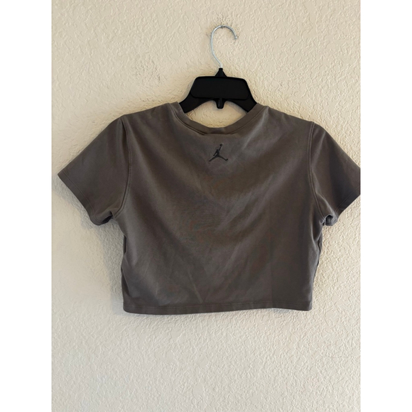 Jordan Gray Crop Top M with Black Logo - Picture 3 of 3